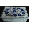 Semi-precious stones inlaid marble box RE4663